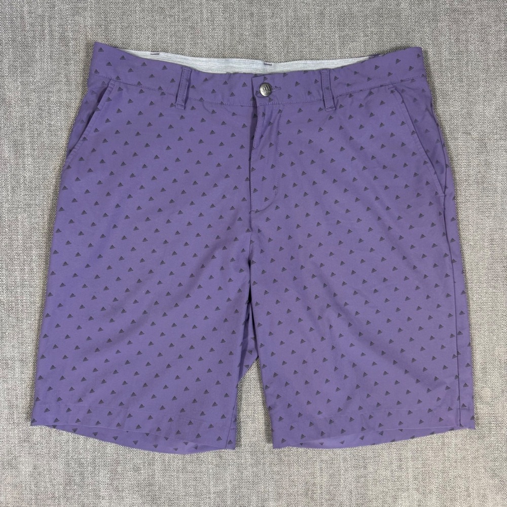 Adidas Golf Shorts Mens 33 Purple Printed Performance Stretch